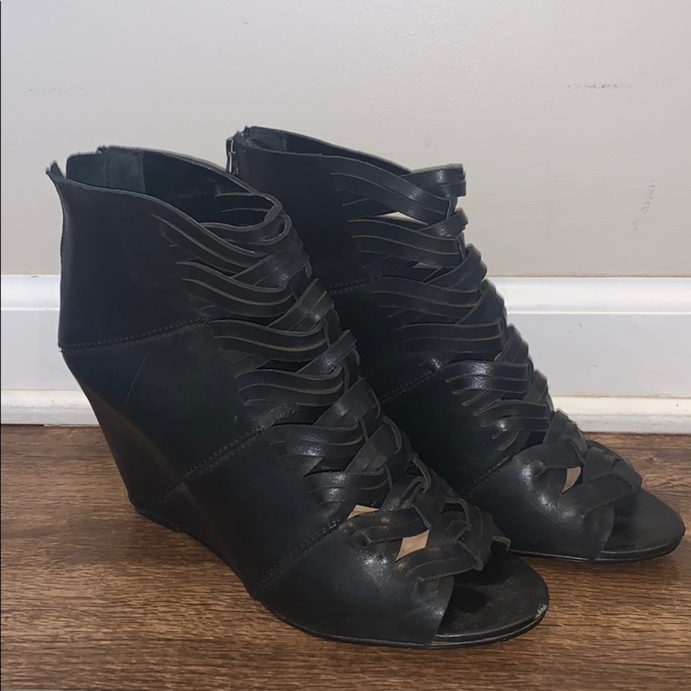 Black dolce vita bootie wedges